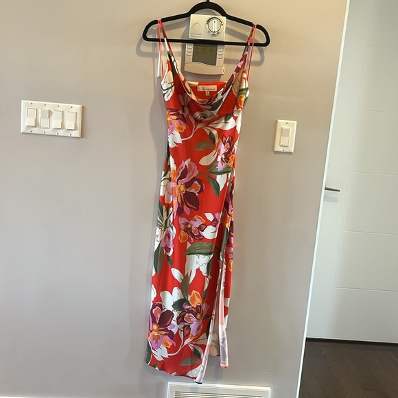 Adelyn Rae Faith Floral Front Slit Slip Dress - Picture 3 of 7